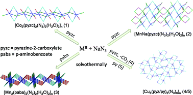 Graphical abstract: A series of transition metal–azido extended complexes with various anionic and neutral co-ligands: synthesis, structure and their distinct magnetic behavior