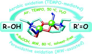 Graphical abstract: Self-assembled dicopper(ii) diethanolaminate cores for mild aerobic and peroxidative oxidation of alcohols