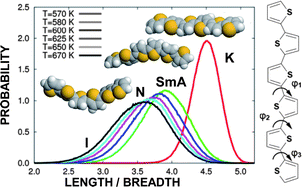 Graphical abstract: An atomistic simulation of the liquid-crystalline phases of sexithiophene