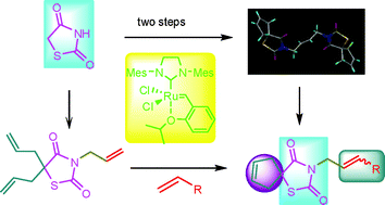 Graphical abstract: Synthesis of spirocyclic thiazolidinediones using ring-closing metathesis and one-pot sequential ring-closing/cross metathesis