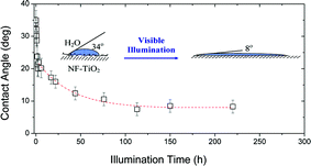 Graphical abstract: Visible light induced wetting of nanostructured N–F co-doped titania films