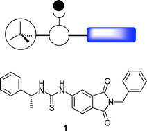 Graphical abstract: Colorimetric detection of achiral anions and chiral carboxylates by a chiral thiourea–phthalimide dyad