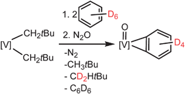 Graphical abstract: Intermolecular C–H bond activation of benzene and pyridines by a vanadium(iii) alkylidene including a stepwise conversion of benzene to a vanadium-benzyne complex