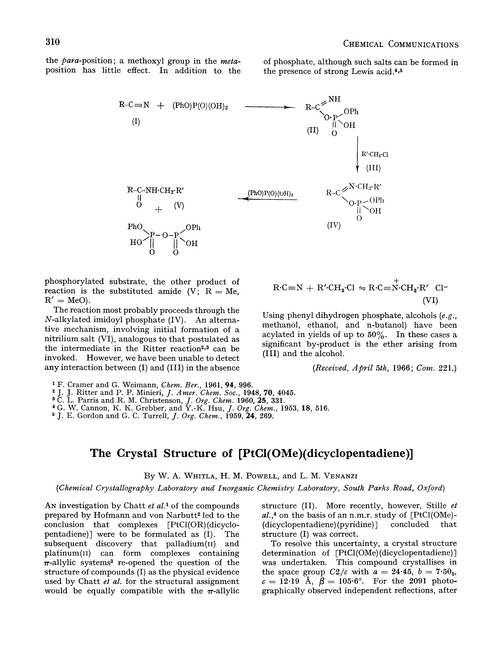 The crystal structure of [PtCl(OMe)(dicyclopentadiene)]