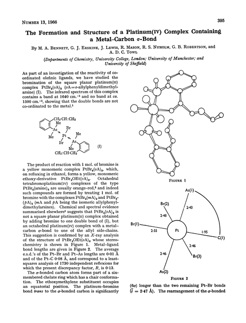 The formation and structure of a platinum(IV) complex containing a metal–carbon σ-bond