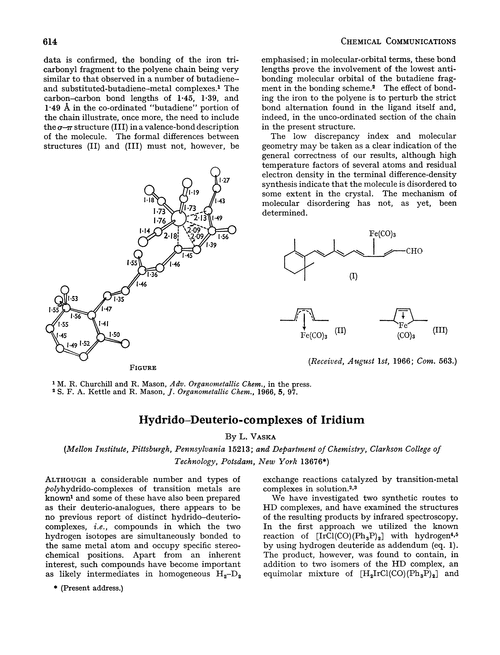 Hydrido–deuterio-complexes of iridium