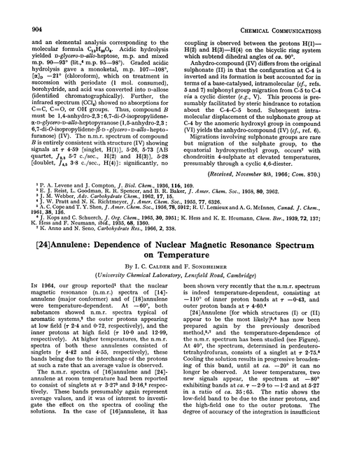 [24]Annulene: dependence of nuclear magnetic resonance spectrum on temperature