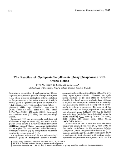 The reaction of cyclopentadienylidenetriphenylphosphorane with cyano-olefins