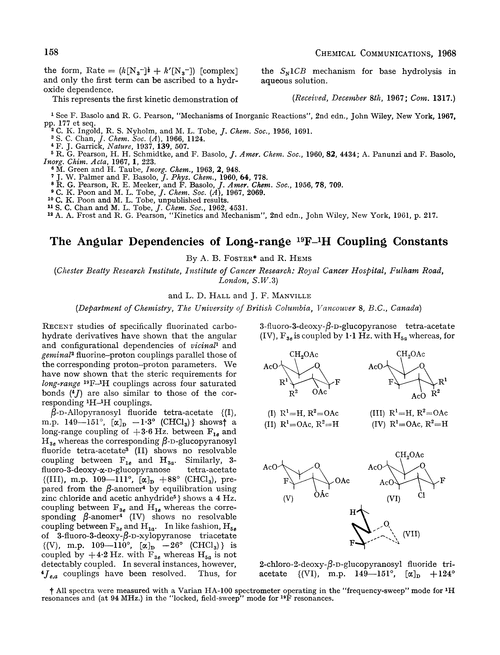 The angular dependencies of long-range 19F–1H coupling constants