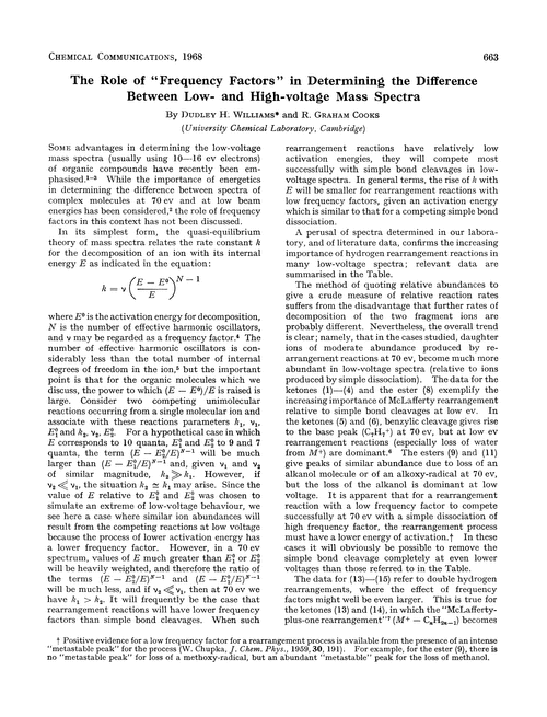 The role of “frequency factors” in determining the difference between low- and high-voltage mass spectra