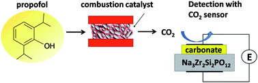 Graphical abstract: Preparation and measurement of standard organic gases using a diffusion method and a NASICON-based CO2 sensor combined with a combustion catalyst