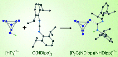 Graphical abstract: Studies on the reactivity of group 15 Zintl ions with carbodiimides: synthesis and characterization of a heptaphosphaguanidine dianion