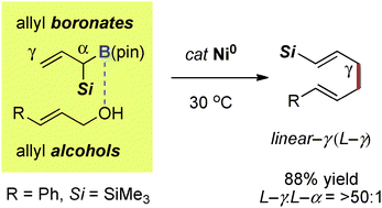 Graphical abstract: Catalytic intermolecular allyl–allyl cross-couplings between alcohols and boronates