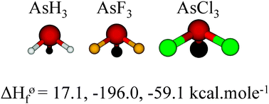 Graphical abstract: The enthalpies of formation of AsXn molecules, where X = H, F or Cl, and n = 1, 2 or 3, by RCCSD(T) and UCCSD(T)-F12x calculations