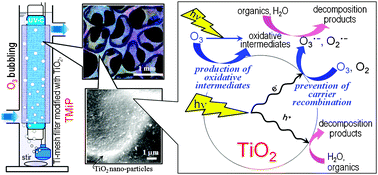 Graphical abstract: Development of an O3-assisted photocatalytic water-purification unit by using a TiO2 modified titanium mesh filter