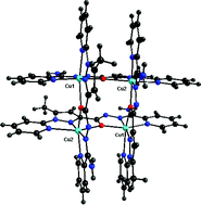 Graphical abstract: Self assembled tetranuclear Cu4(ii), Ni4(ii) [2 × 2] square grids and a dicopper(ii) complex of heterocycle based polytopic ligands - Magnetic studies