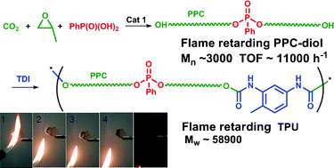 Graphical abstract: Preparation of flame-retarding poly(propylene carbonate)