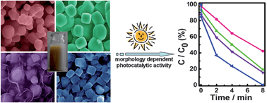 Graphical abstract: Sunlight-driven plasmonic photocatalysts based on Ag/AgCl nanostructures synthesized via an oil-in-water medium: enhanced catalytic performance by morphology selection