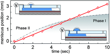 Graphical abstract: A micropump controlled by EWOD: wetting line energy and velocity effects