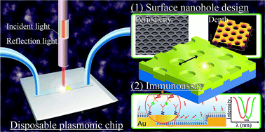 Graphical abstract: Development of a mass-producible on-chip plasmonic nanohole array biosensor