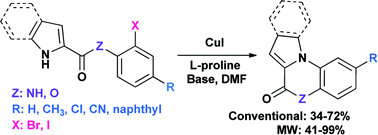 Graphical abstract: Synthesis of pyrrole and indole quinoxalinone and oxazinone derivatives by intramolecular copper-catalyzed reactions