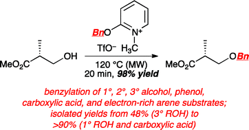 Graphical abstract: Microwave-assisted benzyl-transfer reactions of commercially available 2-benzyloxy-1-methylpyridinium triflate