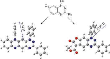 Graphical abstract: Some cyclization reactions of 1,3-diphenylbenzo[e][1,2,4]triazin-7(1H)-one: preparation and computational analysis of non symmetrical zwitterionic biscyanines