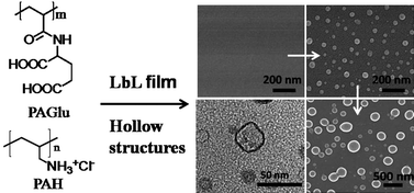 Graphical abstract: Layer-by-layer assembly of a new l-glutamic acid based polymer with PAH: formation of hollow sphere during deposition, dye loading and chiroptical switch