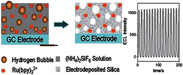Graphical abstract: One-step immobilization of Ru(bpy)32+ in a silica matrix for the construction of a solid-state electrochemiluminescent sensor with high performance