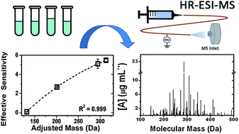 Graphical abstract: An approach toward quantification of organic compounds in complex environmental samples using high-resolution electrospray ionization mass spectrometry