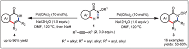Graphical abstract: Pd-catalysed synthesis of isoquinolinones and analogues via C–H and N–H bonds double activation