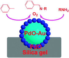 Graphical abstract: Oxidative imination of toluenes catalyzed by Pd–Au/silica gel under mild reaction conditions