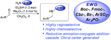 Graphical abstract: The direct reductive amination of electron-deficient amines with aldehydes: the unique reactivity of the Re2O7 catalyst