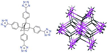 Graphical abstract: A rare alb-4,8-Cmce metal–coordination network based on tetrazolate and phosphonate functionalized 1,3,5,7-tetraphenyladamantane