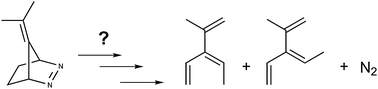 Graphical abstract: Thermal denitrogenation of 7-isopropylidene-2,3-diaza-norbornene: formation of substituted 3-methylene-(1,4)-pentadienes