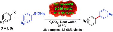 Graphical abstract: Biopolymer–metal complex wool–Pd as a highly active catalyst for Suzuki reaction in water