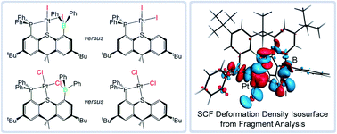 Graphical abstract: A study of M–X–BR3 (M = Pt, Pd or Rh; X = Cl or I) interactions in square planar ambiphilic ligand complexes: structural, spectroscopic, electrochemical and computational comparisons with borane-free analogues