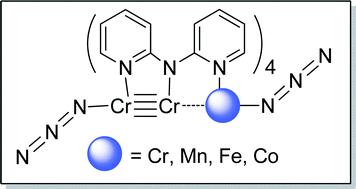 Graphical abstract: Synthesis, characterization and thermal properties of trimetallic N3–Cr [[quadruple bond, length as m-dash]] Cr⋯M–N3 azide complexes with M = Cr, Mn, Fe, and Co
