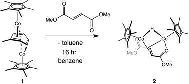 Graphical abstract: sp 2 C–H activation of dimethyl fumarate by a [(Cp*Co)2-μ-(η4 : η4-toluene)] complex