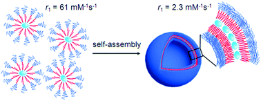 Graphical abstract: Self-assembly and alterable relaxivity of an organic cation-encapsulated gadolinium-containing polyoxometalate