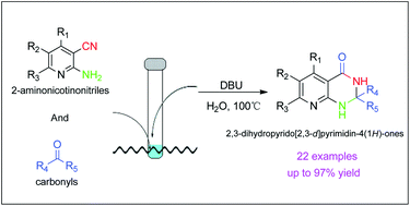 Graphical abstract: Microwave-assisted synthesis of 2,3-dihydropyrido[2,3-d]pyrimidin-4(1H)-ones catalyzed by DBU in aqueous medium