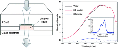 Graphical abstract: Optofluidic differential spectroscopy for absorbance detection of sub-nanolitre liquid samples