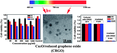 Graphical abstract: Facile synthesis of water-dispersible Cu2O nanocrystal–reduced graphene oxide hybrid as a promising cancer therapeutic agent