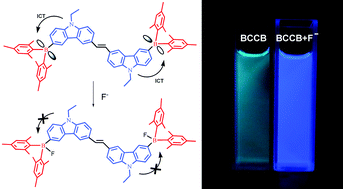 Graphical abstract: A boron-containing carbazole dimer: synthesis, photophysical properties and sensing properties