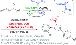 Graphical abstract: Enantioselective synthesis of bio-relevant 3,5-diaryl pyrazolines