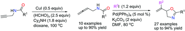 Graphical abstract: Efficient synthesis of N-(buta-2,3-dienyl) amides from terminal N-propargyl amides and their synthetic potential towards oxazoline derivatives