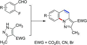 Graphical abstract: Development of a new cascade reaction for convergent synthesis of pyrazolo[1,5-a]quinoline derivatives under transition-metal-free conditions