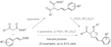 Graphical abstract: One-pot synthesis of substituted 2,5-dihydrofurans from β-oxo amides and cinnamaldehydes