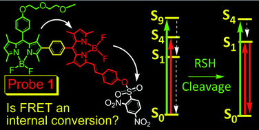 Graphical abstract: A highly selective red-emitting FRET fluorescent molecular probe derived from BODIPY for the detection of cysteine and homocysteine: an experimental and theoretical study