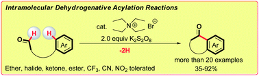 Graphical abstract: Synthesis of fluorenones via quaternary ammonium salt-promoted intramolecular dehydrogenative arylation of aldehydes
